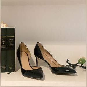 J. Crew Black Patent Leather Hells - Size 8
